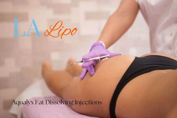 Woman having fat dissolving injections Wembley Park on thighs