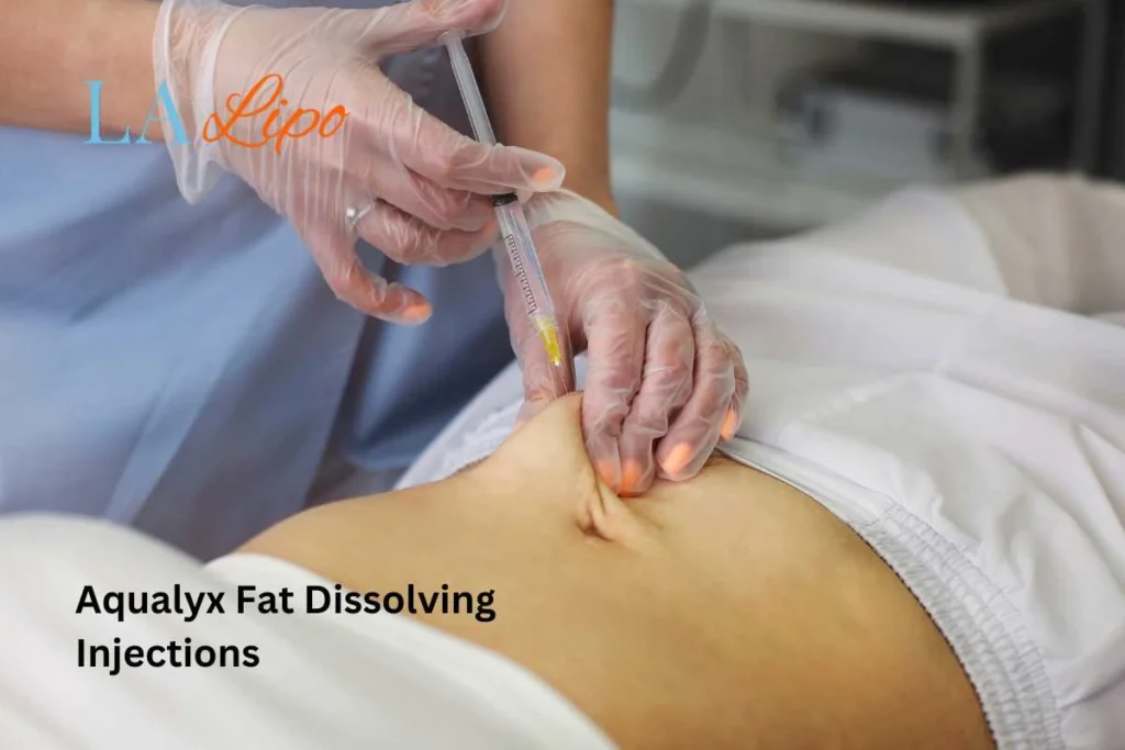 woman having fat dissolving injections Wembley Park in the stomach